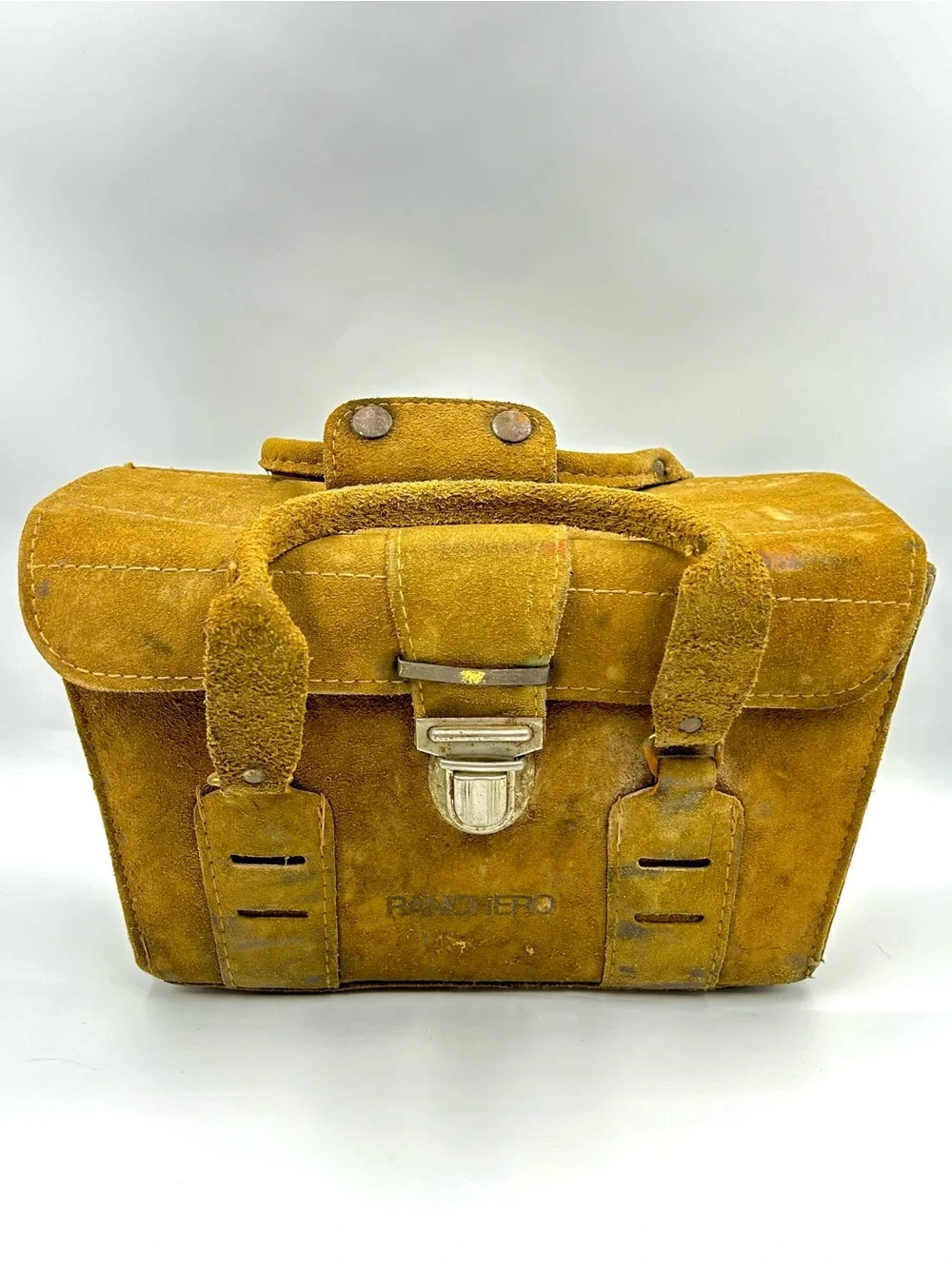 Vintage Ranchero R630 Photography Camera Bag Tan Brown Suede Distressed USA